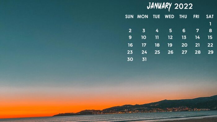 january 2022 calendar desktop laptop wallpaper free background image